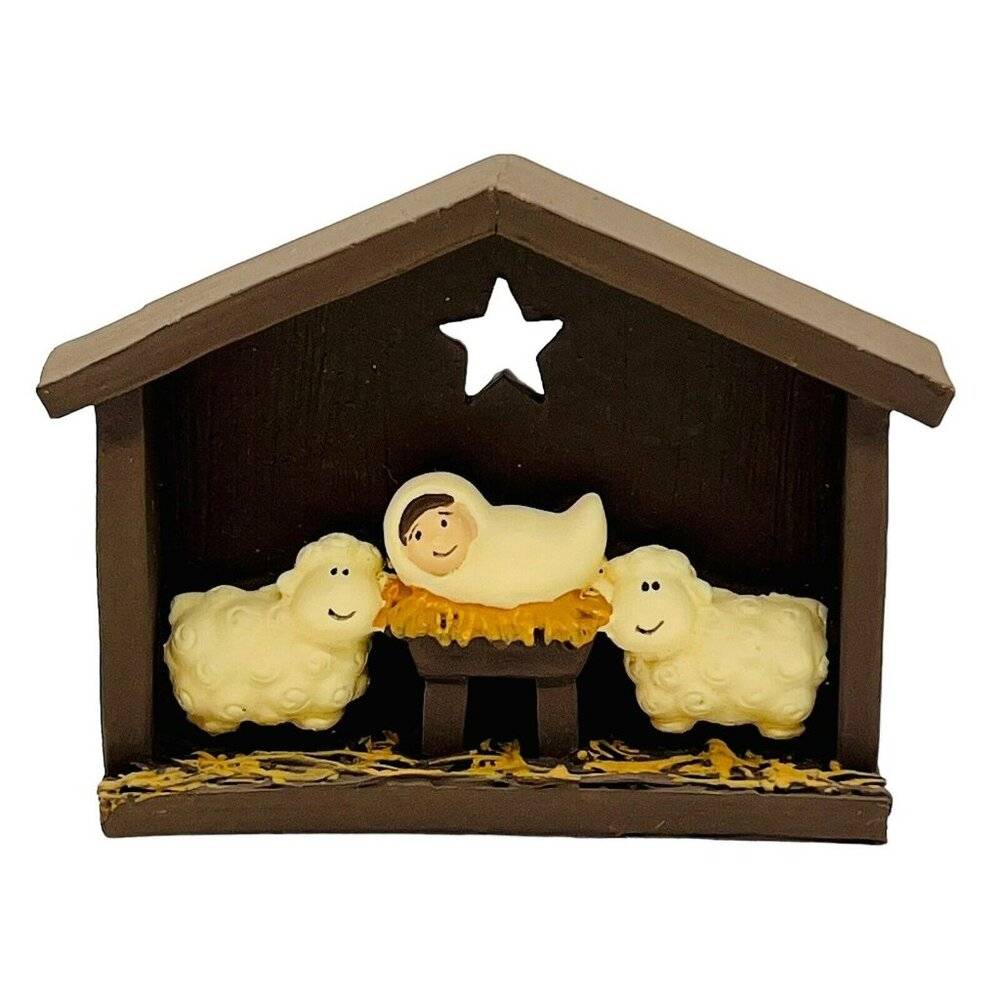 Blossom Bucket Suzi Mini Manger Nativity Christmas Baby Jesus‎ Sheep 2014